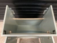 PREVIOUSLY FITTED 600 FLOOR-STANDING PISTACHIO GREEN TWO-DOOR UNIT WITH BASIN - 6