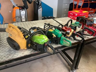 LOT BUNDLE TO INC. PETROL HEDGE TRIMMERS, CHAINSAWS, LEAF BLOWER