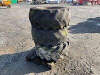 2No. 8 STUD RIMS & 3No. TYRES TO SUIT MERLO TELESCOPIC FORKLIFT 16.0/70-20