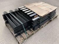 10No. UNUSED ROUND TOP METAL FENCING PANELS & POSTS