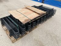 10No. UNUSED ROUND TOP METAL FENCING PANELS & POSTS - 2