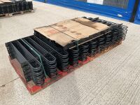 10No. UNUSED ROUND TOP METAL FENCING PANELS & POSTS