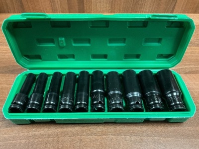 UNUSED 10PC 1/2" IMPACT SOCKET SET 8mm-24mm