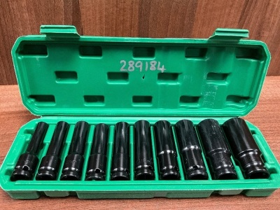 UNUSED 10PC 1/2" IMPACT SOCKET SET 8mm-24mm