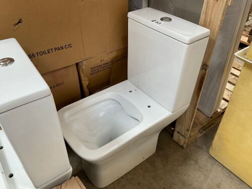 NCG450 AVA SOFT SQUARE RIMLESS TOILET INC. SEMI OPEN BACK PAN & CISTERN