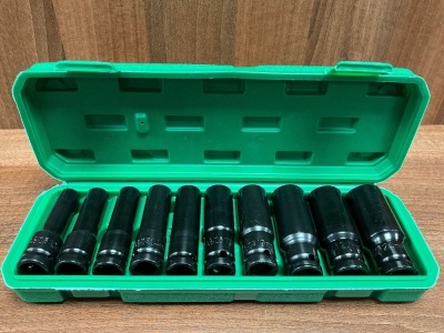 UNUSED 10PC 1/2" IMPACT SOCKET SET 10mm-24mm