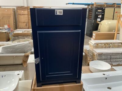 2No. TENBY SAPPHIRE BLUE TRADITIONAL VANITY UNITS APPROX. 450 WIDE