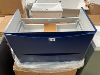APPROX. 800 TWO-DRAWER WALL-MOUNTED INDIGO BLUE UNIT ONLY (NO BASIN) - 2