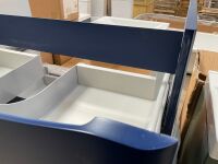 APPROX. 800 TWO-DRAWER WALL-MOUNTED INDIGO BLUE UNIT ONLY (NO BASIN) - 3