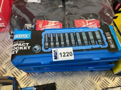 UNUSED DRAPER 10 PIECE 1/2 SOCKET SET