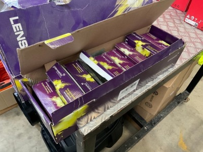 BOX OF UNUSED PARWELD CLEAR GLASS REPLACEMENTS