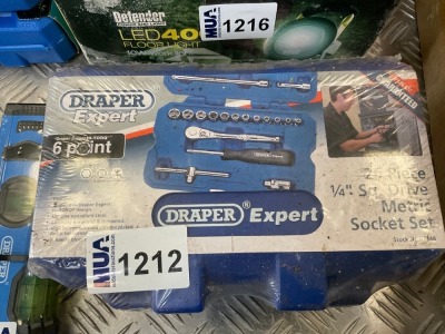 UNUSED DRAPER 25 PIECE 1/4 SOCKET SET