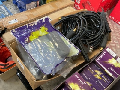 ASSORTED UNUSED PARWELD WELDING LEADS, TORCHES, CLAMPS