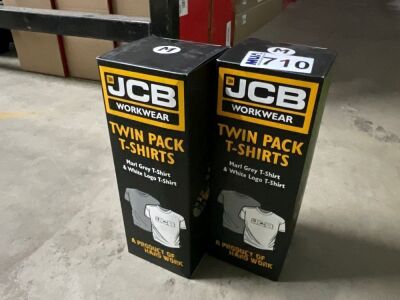 2No. UNUSED TWIN PACK T-SHIRTS GREY/WHITE LARGE