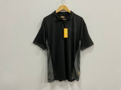 UNUSED JCB TRADE BLACK/GREY PERFORMANCE POLO MEDIUM