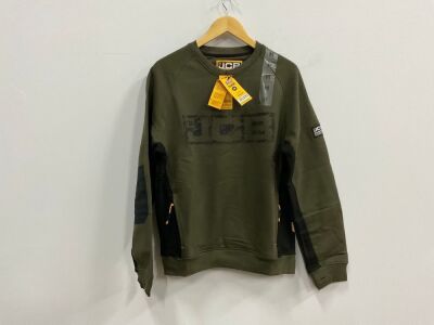 UNUSED JCB TRADE CREW SWEAT SHIRT OLIVE SMALL