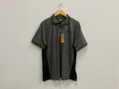 UNUSED JCB TRADE GREY/BLACK PERFORMANCE POLO XXL