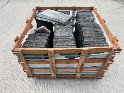 WOODEN CRATE TO INC. APPROX 500No. 20x10 NATURAL SLATES