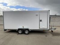 APPROX. 16ft x 6.6ft NIEWIADOW 2700KGS TWIN AXLE MOBILE BARBER STUDIO BOX TRAILER - 26