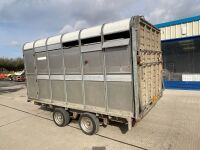 APPROX. 12.6ft x 6.6ft IFOR WILLIAMS TWIN AXLE 3500KGS LIVESTOCK TRAILER - 13