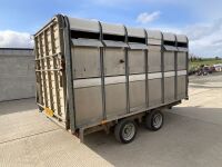 APPROX. 12.6ft x 6.6ft IFOR WILLIAMS TWIN AXLE 3500KGS LIVESTOCK TRAILER - 15