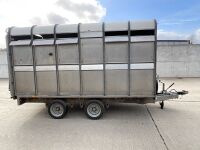 APPROX. 12.6ft x 6.6ft IFOR WILLIAMS TWIN AXLE 3500KGS LIVESTOCK TRAILER - 23