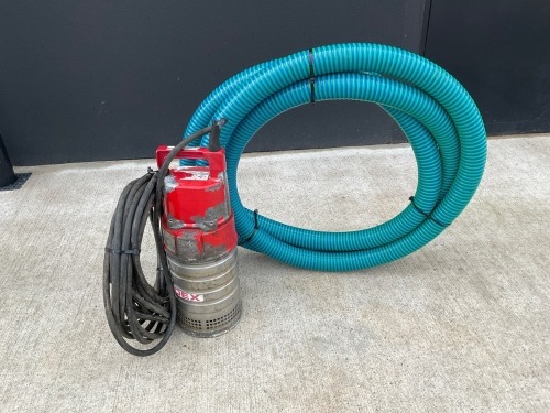GRINDEX 3 PHASE SUBMERSIBLE PUMP & HOSE