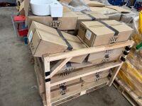 WOODEN CRATE TO INC. APPROX. 22No. UNUSED ATTI VERMONT RIGHT & LEFT HAND CERAMIC BASINS - 4