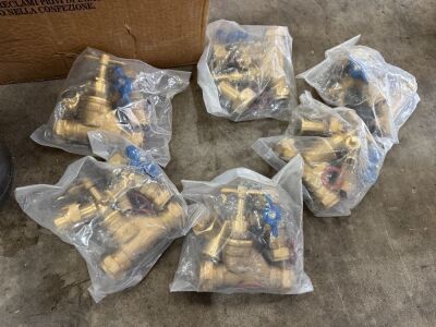 6No. UNUSED BRASS VALVES