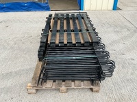 10No. UNUSED ROUND TOP METAL FENCING PANELS & 11No. POSTS - 8