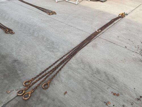 SET OF 4 LEGGED 10mm 6.7 TON LIFTING CHAINS