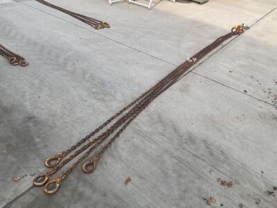 SET OF 4 LEGGED 10mm 6.7 TON LIFTING CHAINS