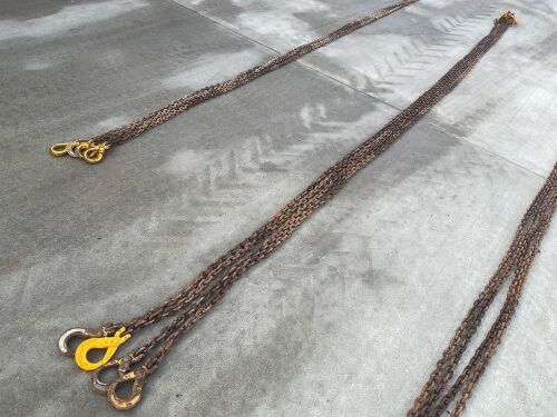 SET OF 4 LEGGED 10mm 6.7 TON LIFTING CHAINS