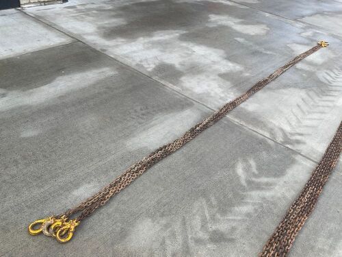 SET OF 4 LEGGED 8mm 4.25TON LIFTING CHAINS