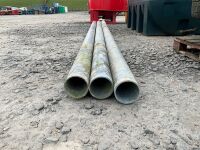 3No. APPROX. 5000mm x 140mm GALVANISED PIPE - 3
