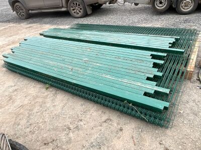 APPROX. 14No. MESH FENCING PANELS & 24 POSTS