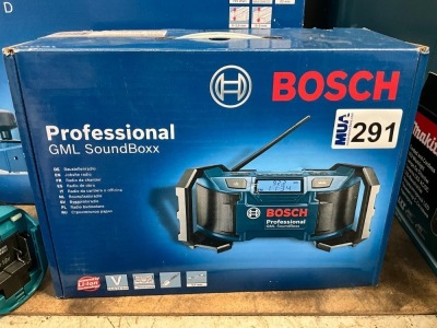 UNUSED BOSCH PROFESSIONAL GML CORDLESS SOUNDBOX RADIO - UNIT ONLY