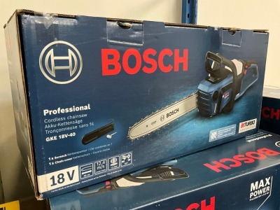 UNUSED BOSCH PROFESSIONAL GHE 18V-40 CORDLESS CHAIN SAW - UNIT ONLY