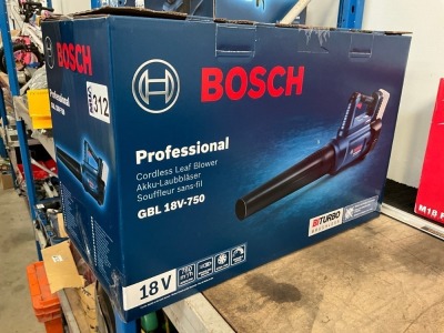UNUSED BOSCH PROFESSIONAL GBL 18V-750 CORDLESS BLOWER - UNIT ONLY