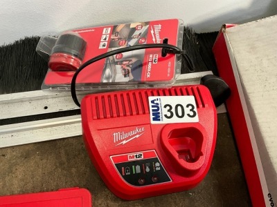 UNUSED MILWAUKEE M12 CHARGER & DRILL CHUCK