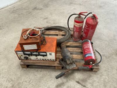 LOT TO INC. POKER WORM, JACK HAMMER, FIRE EXTINGUISHERS, CLARE VOLTAGE CHECKER
