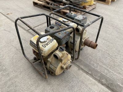 2No. HONDA PETROL ENGINE 2" WATER PUMPS - Spares/repairs