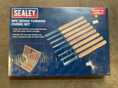UNUSED SEALY 8pc WOOD TURNING CHISEL SET