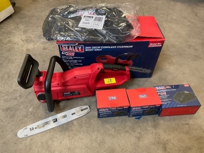UNUSED SEALY 20V 250mm CORDLESS CHAIN SAW