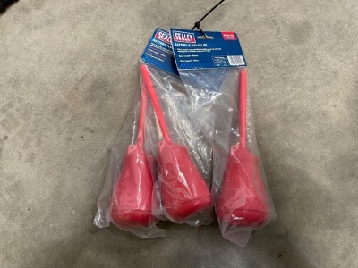 3NO. UNUSED SEALY BATTERY FLUID FILLERS