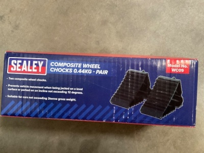 2NO. UNUSED SEALY COMPOSITE WHEEL CHOCKS