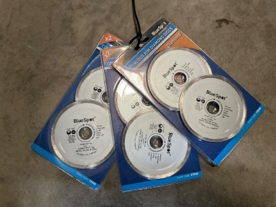 6NO. UNUSED BLUESPOT 115mm CONTINUOUS RIM DIAMOND BLADES