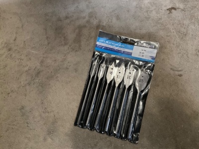 UNUSED BLUESPOT 6pc FLAT WOOD BITS