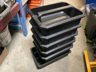 6NO. UNUSED PLASTIC STORAGE TRAYS