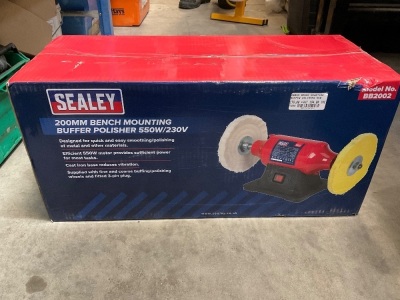 UNUSED SEALEY 200mm 240V BENCH BUFFER/POLISHER